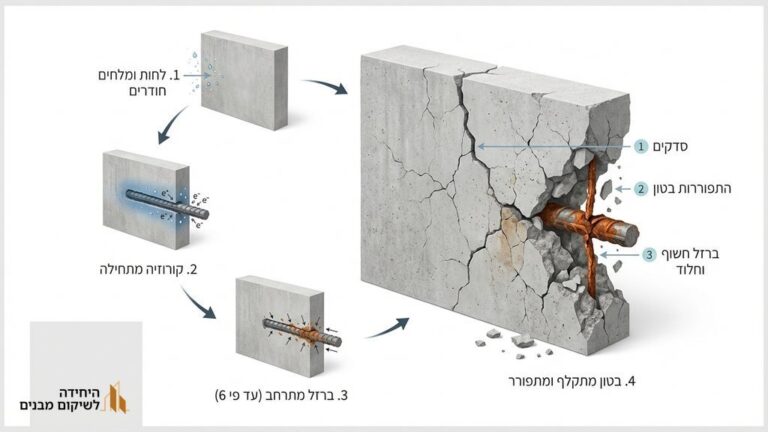 נזקי קורוזיה ורטיבות בבניין משותף בחיפה