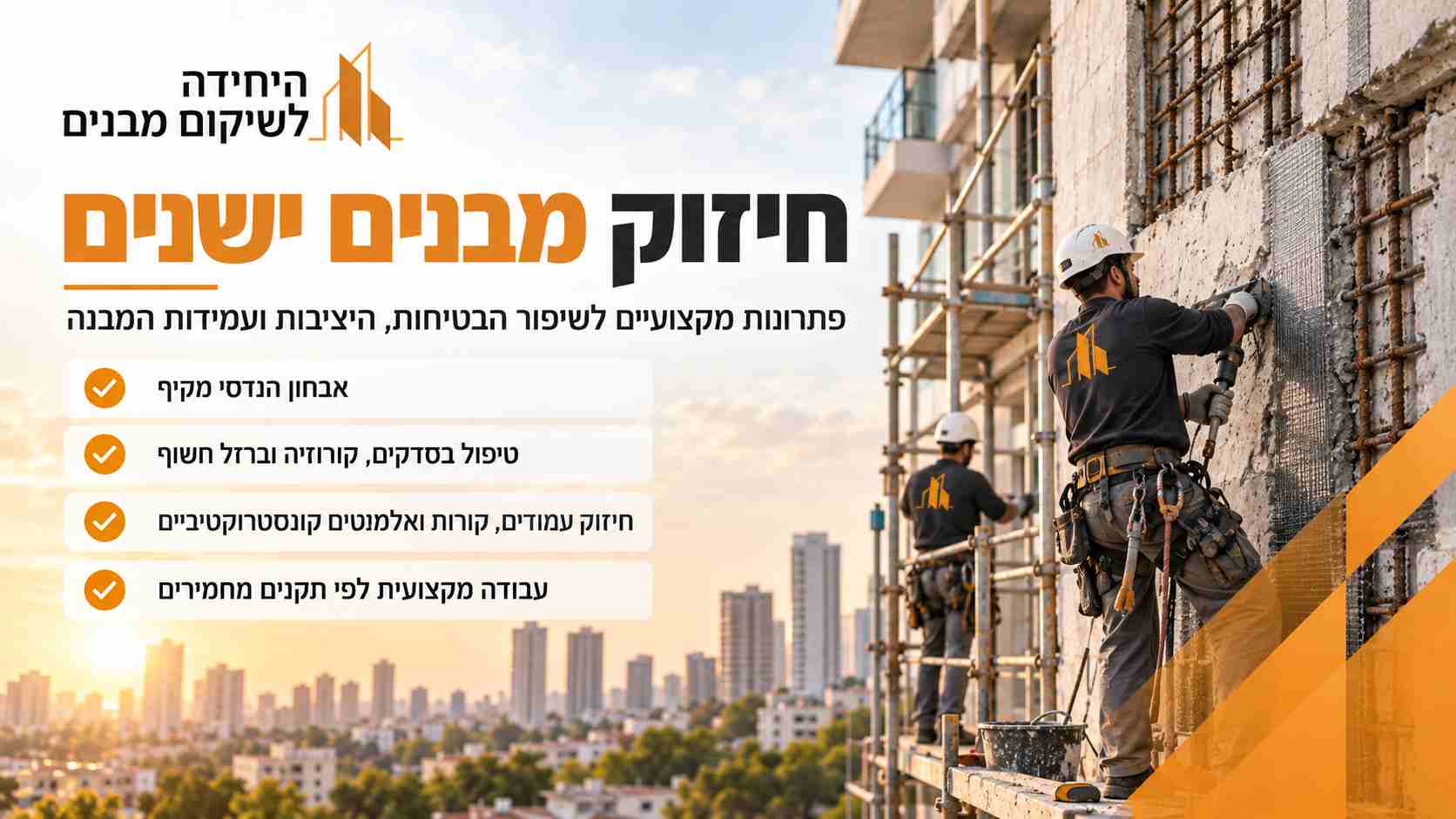 חיזוק מבנים ישנים – עבודות חיזוק עמודים, קורות וטיפול בברזל חשוף בבניין