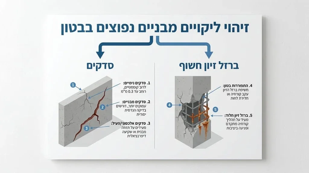 סדקים וברזל חשוף בקיר חיצוני של בניין